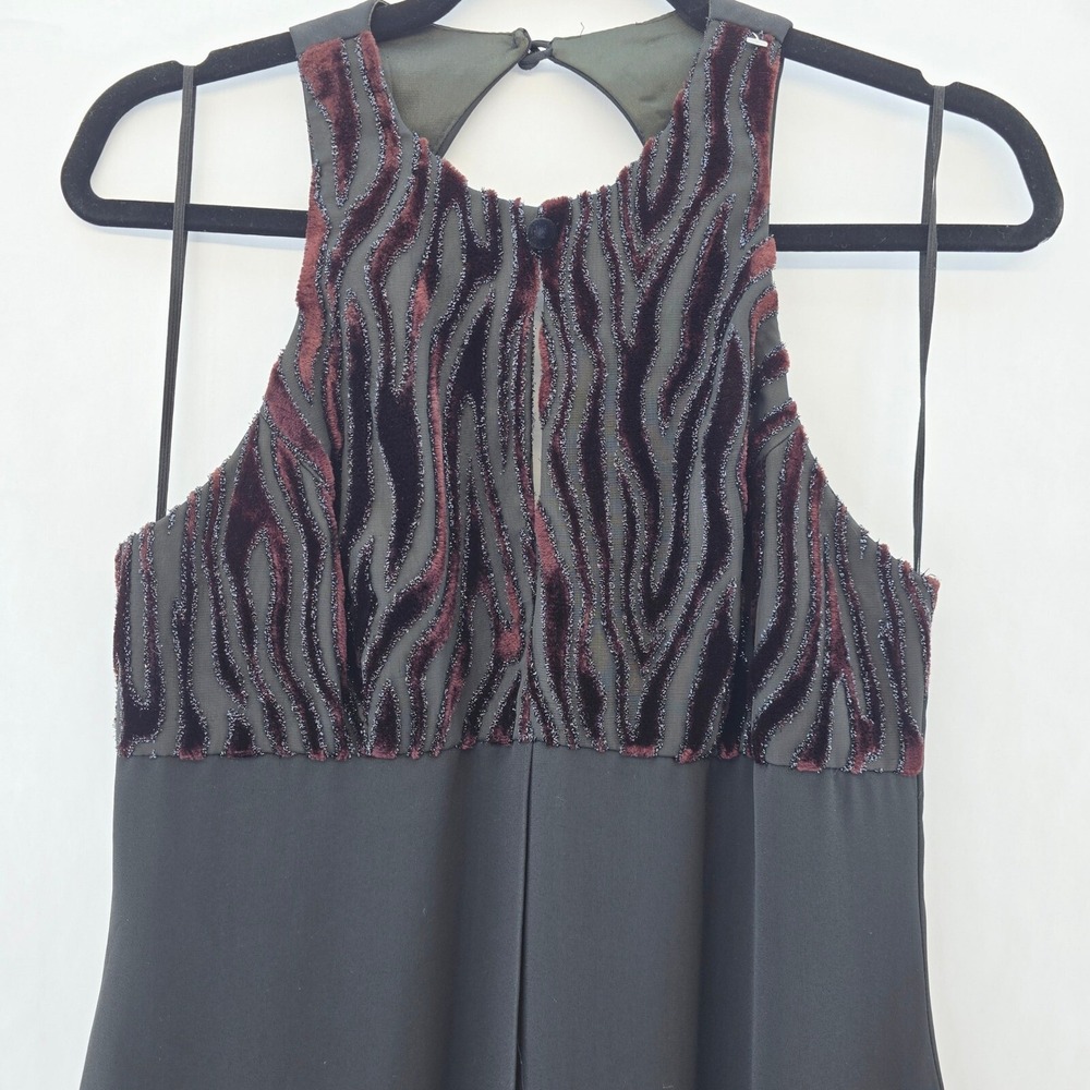 Faviana Evening Dress 9/10 Black Velvet Burnout Dark‎ Fairy Whimsigoth Goth Maxi